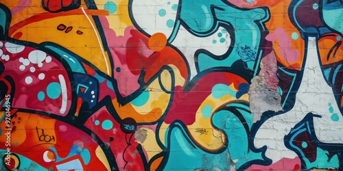 Wallpaper Mural Vibrant Abstract Mural in Urban Setting created by ai Torontodigital.ca