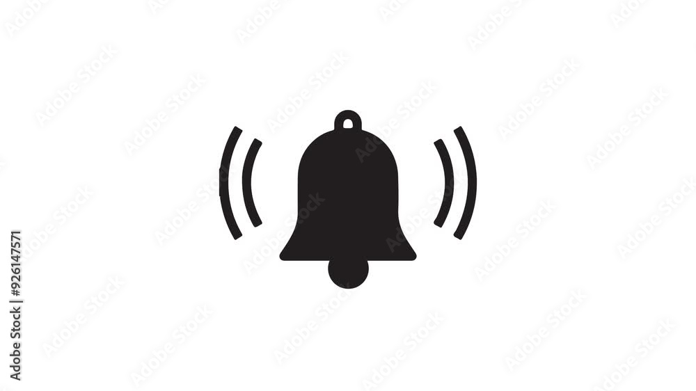 Animation of the bell icon. Ringing bell icon. loop, ringing, 4k Animation of the bell icon. Ringing bell icon. loop, ringing, 4k