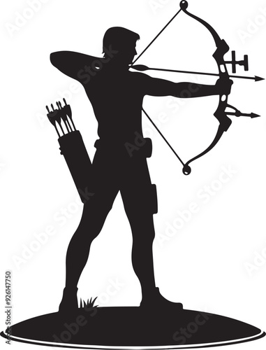 archery player vector design clipart flat style artwork photo
