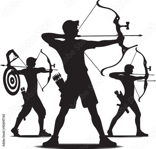 archery player vector design clipart flat style artwork photo