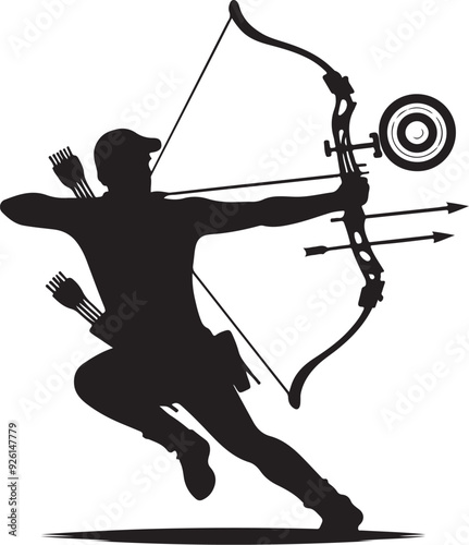 archery player vector design clipart flat style artwork photo