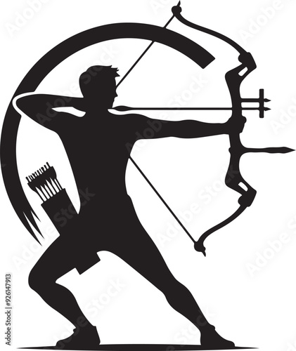 archery player vector design clipart flat style artwork photo