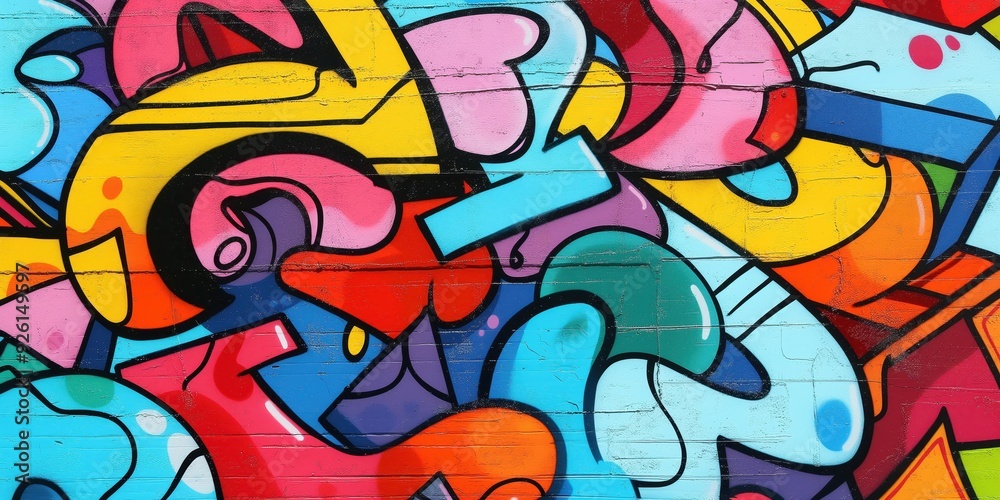 Vibrant Abstract Mural in Urban Setting created by ai Vibrant Abstract Mural in Urban Setting created by ai