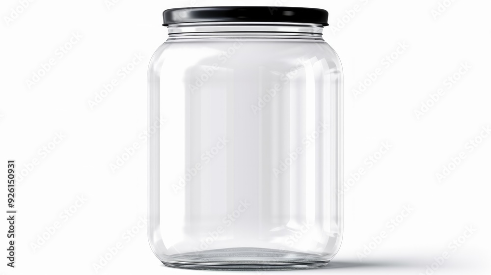 Glass jar isolated on white background. Neural network ai generated art Glass jar isolated on white background. Neural network ai generated art