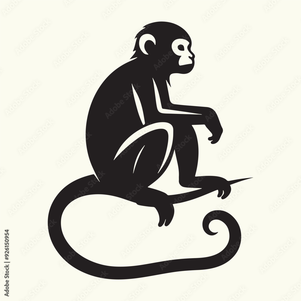 Monkey silhouette vector illustration design Monkey silhouette vector illustration design