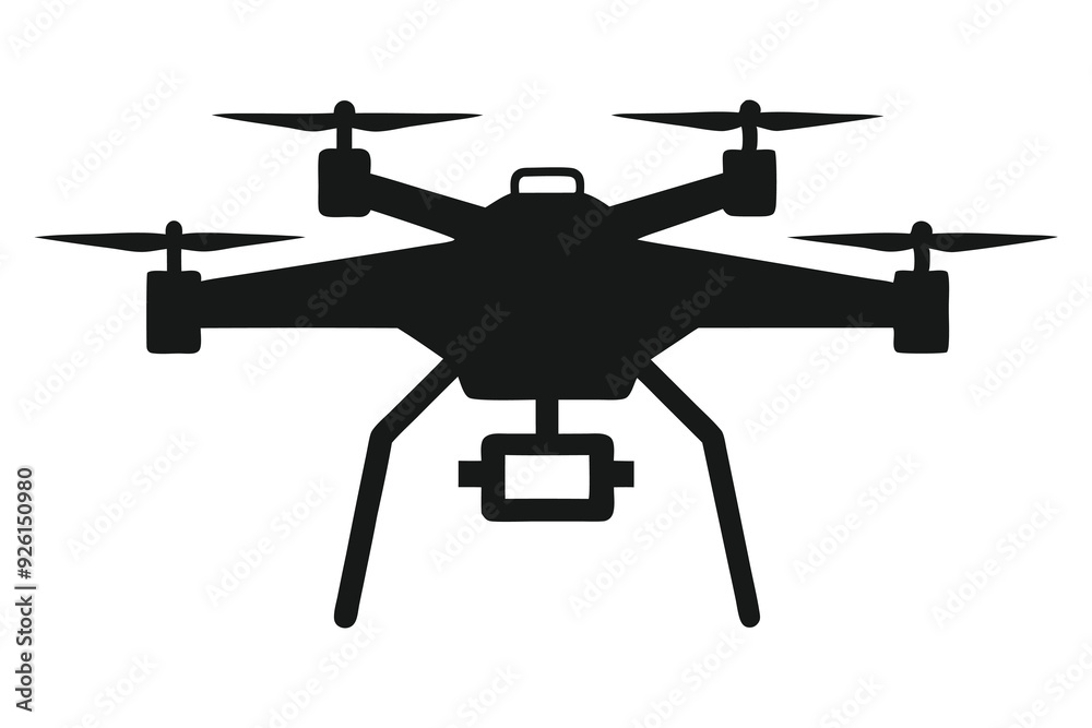 drone silhouette vector illustration drone silhouette vector illustration