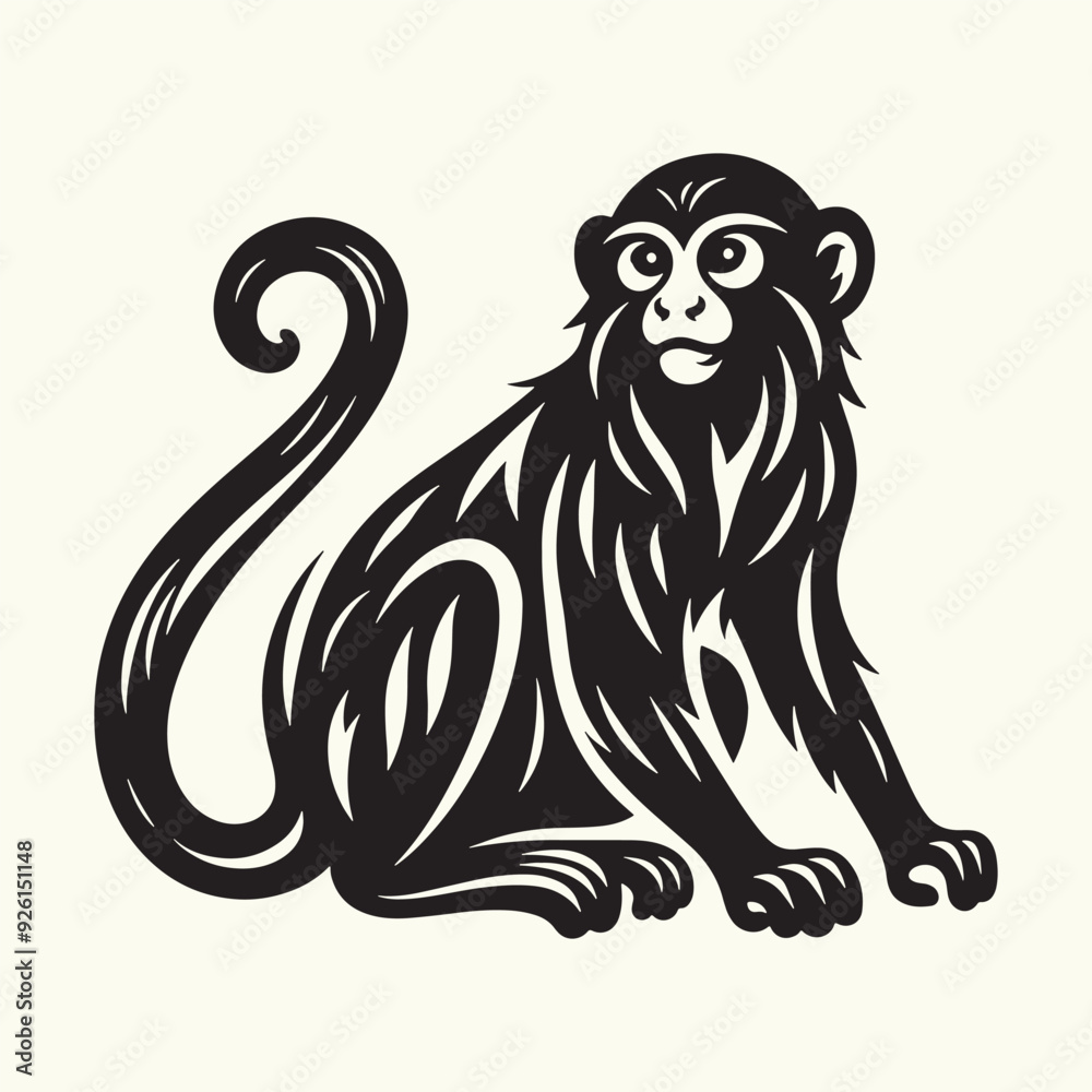 Obraz premium Monkey silhouette vector illustration design