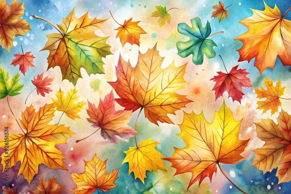 Autumnal background with falling maple leaves
Autumnal background with falling maple leaves