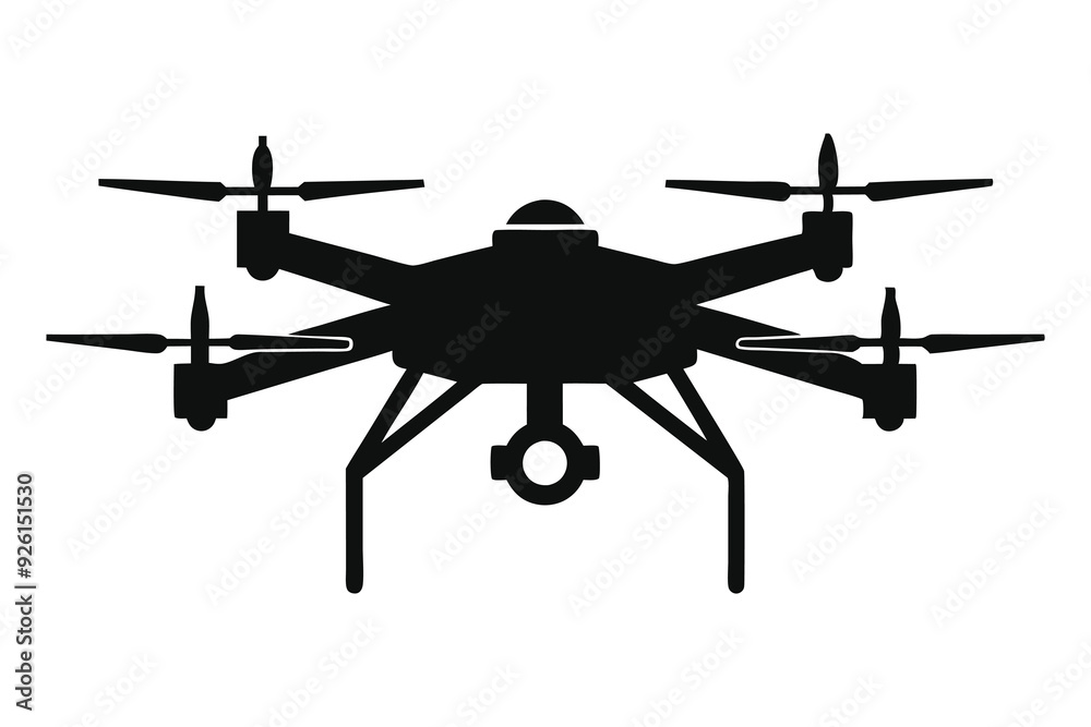 drone silhouette vector illustration drone silhouette vector illustration