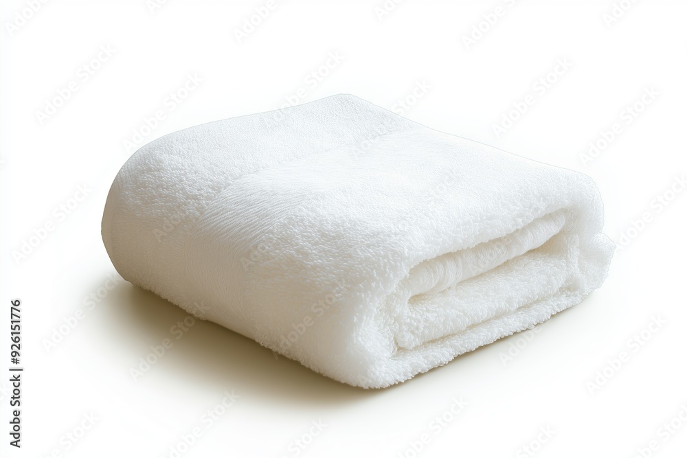 A neatly folded white towel, isolated on a white background, showcasing its soft and clean texture, ideal for bathroom or spa use, selected focus
A neatly folded white towel, isolated on a white background, showcasing its soft and clean texture, ideal for bathroom or spa use, selected focus