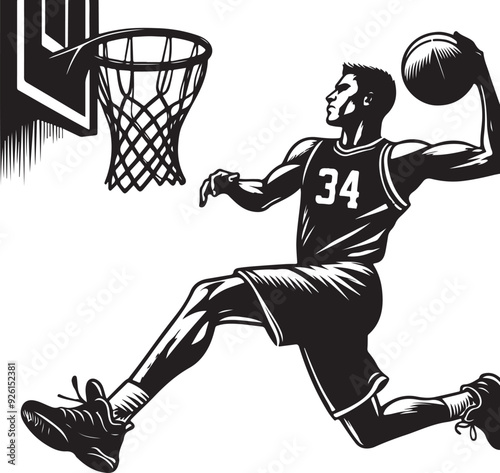 basketball player vector design clipart flat style artwork photo