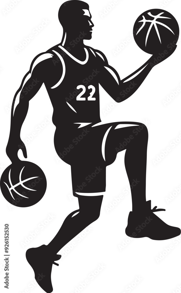 Fototapeta premium basketball player vector design clipart flat style artwork