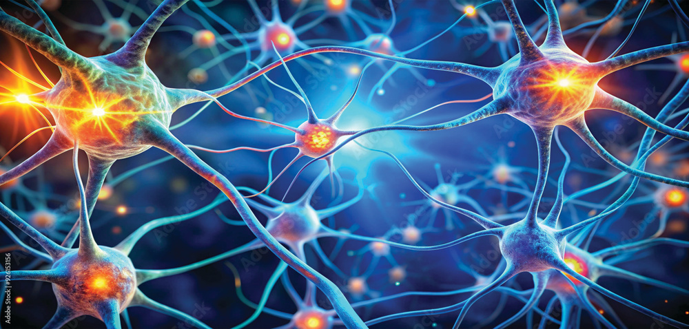 Neurons & Synapse Like structures depicting brain chemistry, generative AI Neurons & Synapse Like structures depicting brain chemistry, generative AI