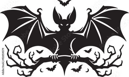 bat vector design clipart flat style artwork photo