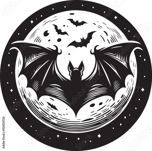 bat vector design clipart flat style artwork photo