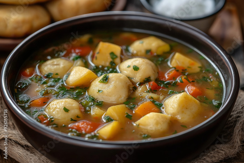 Hearty Guyanese Metemgee Soup – Coconut Milk Broth with Root Vegetables and Dumplings