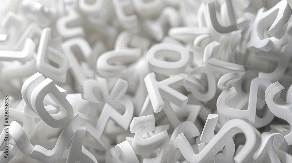 White Alphabet Letters Pile