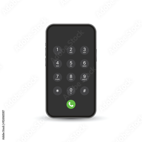 Smartphone dial button icon in flat style. Phone number pad vector illustration on isolated background. Telephone interface sign business concept.