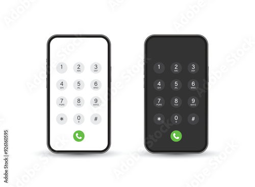 Smartphone dial button icon in flat style. Phone number pad vector illustration on isolated background. Telephone interface sign business concept. photo