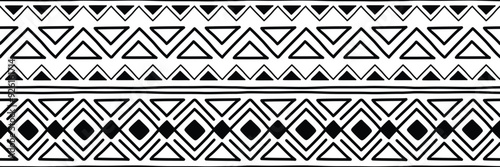 Seamless pattern, ethnic background, geometric ornament, vector design, border	