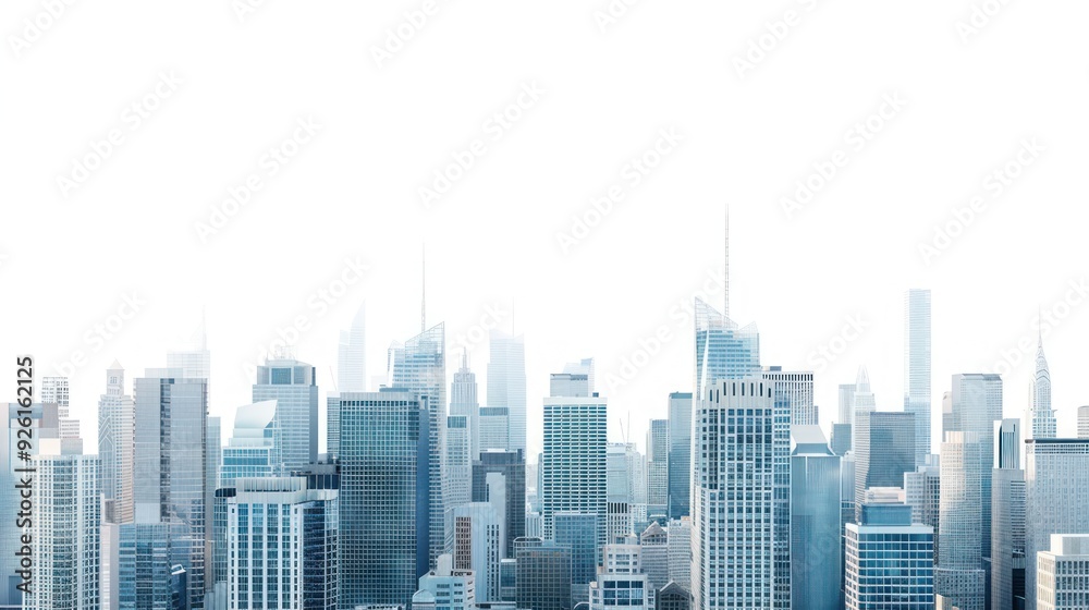 Obraz premium Modern City Skyline with Clear Skies