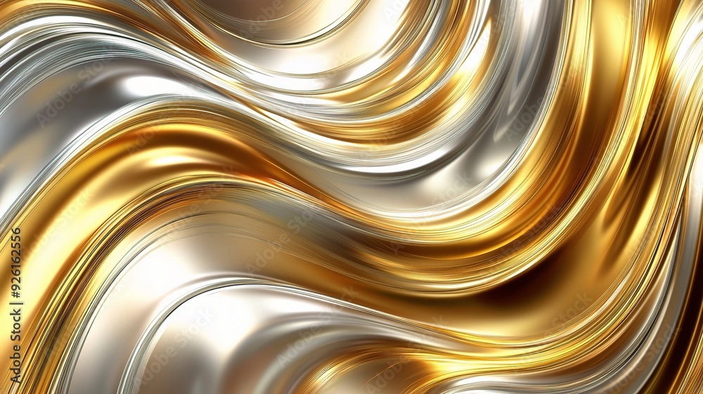 Liquid Gold and Silver: A mesmerizing abstract swirl of golden and silver liquid, evoking a sense of luxury, fluidity, and dynamism. Liquid Gold and Silver: A mesmerizing abstract swirl of golden and silver liquid, evoking a sense of luxury, fluidity, and dynamism.