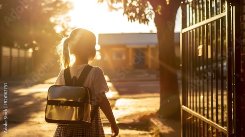 Young Student Holds Lunchbo...