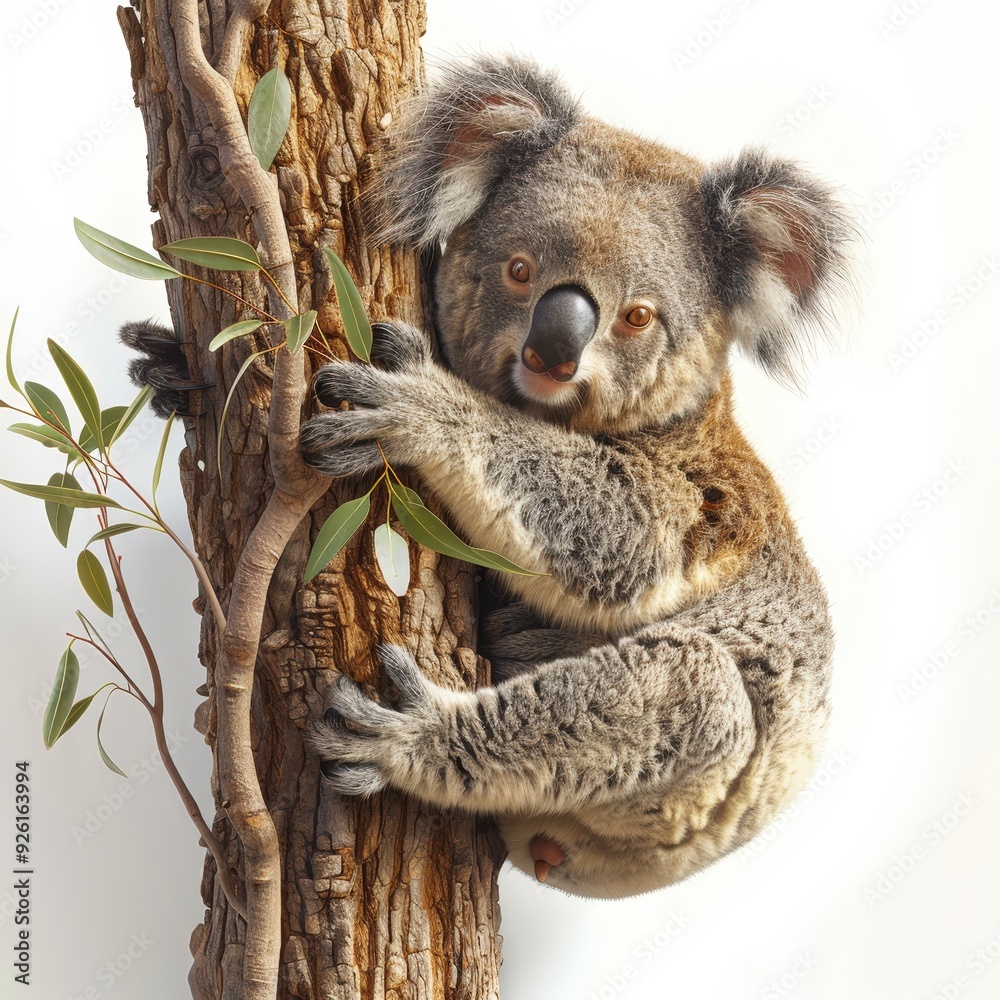Obraz premium Koala Bear Climbing Tree.