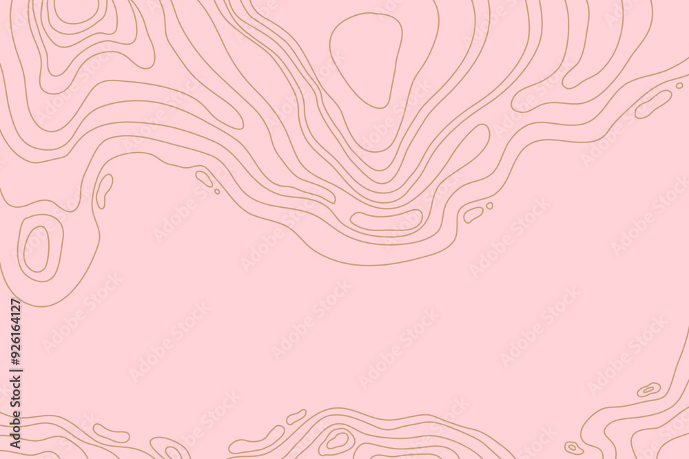 Topographic map with mountain relief, contur abstract wavy lines, top view land Topographic map with mountain relief, contur abstract wavy lines, top view land