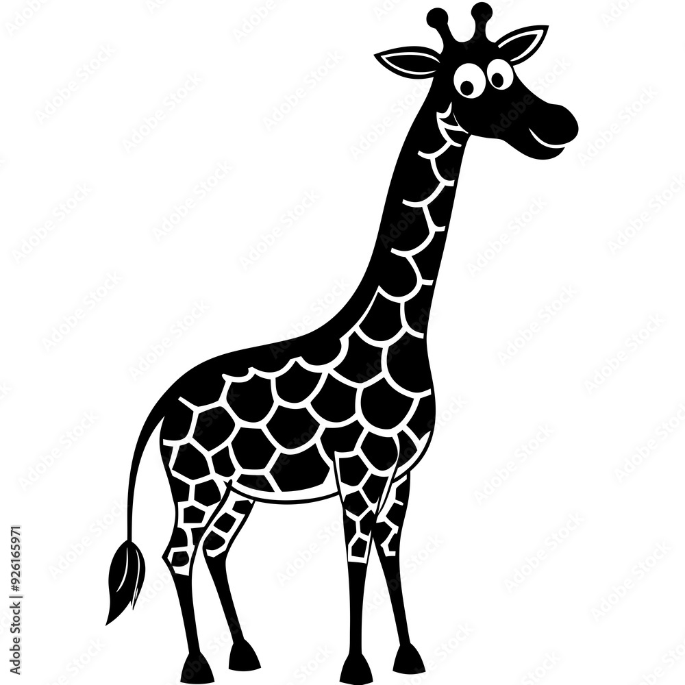 Obraz premium giraffe silhouette vector on white