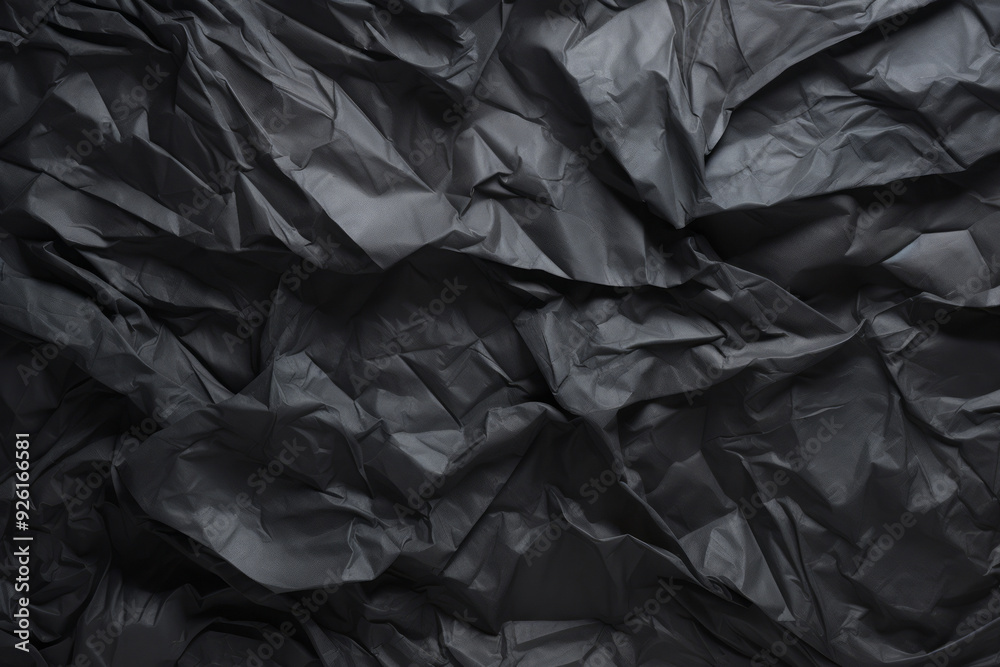 Processed collage of black cellophane garbage bag texture. Background for banner, backdrop Processed collage of black cellophane garbage bag texture. Background for banner, backdrop