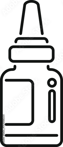 Simple black and white icon of a nasal spray bottle, often used for treating sinus infections and nasal congestion