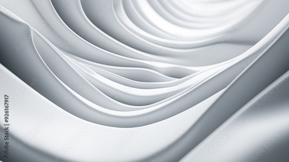 Abstract white curves creating a wave-like pattern in a soft, flowing design Abstract white curves creating a wave-like pattern in a soft, flowing design