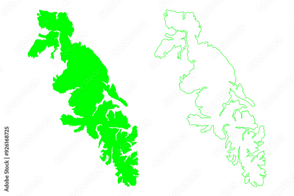 Prince of Wales island (United States of America, North America, Alaska, US, USA, Alexander Archipelago) map vector illustration, scribble sketch Taan map Prince of Wales island (United States of America, North America, Alaska, US, USA, Alexander Archipelago) map vector illustration, scribble sketch Taan map