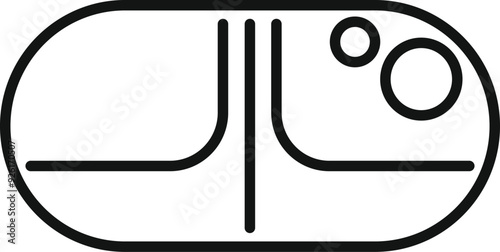 Simple medicine capsule icon representing medication, pharmaceuticals, and medical treatment