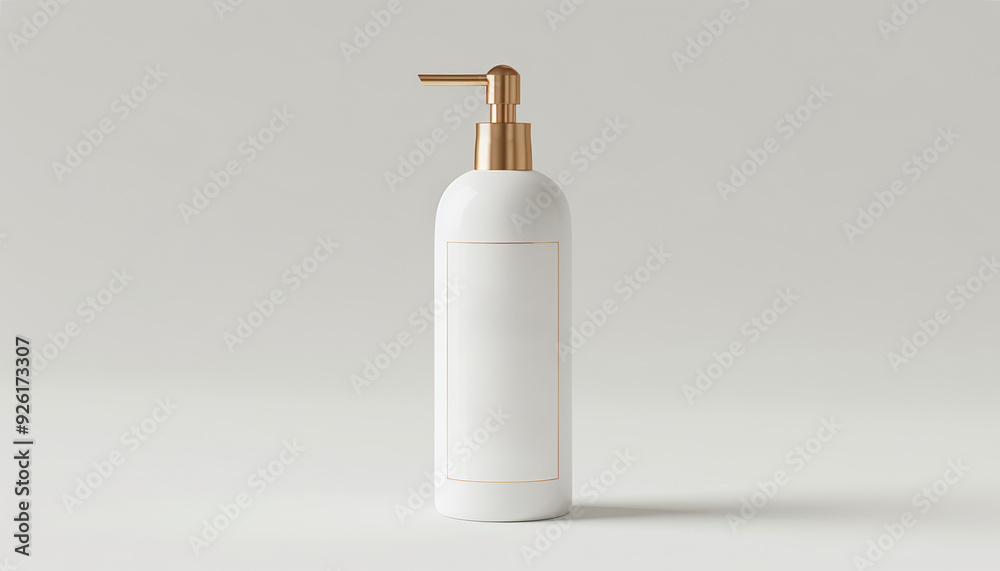 Chic Lotion Bottle with Minimalist Label on White Background, Printable Use, Elegant Design Chic Lotion Bottle with Minimalist Label on White Background, Printable Use, Elegant Design