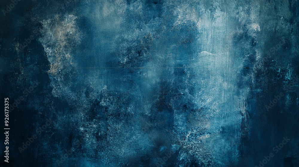 Deep blue textured wall with subtle overlays at dusk Deep blue textured wall with subtle overlays at dusk