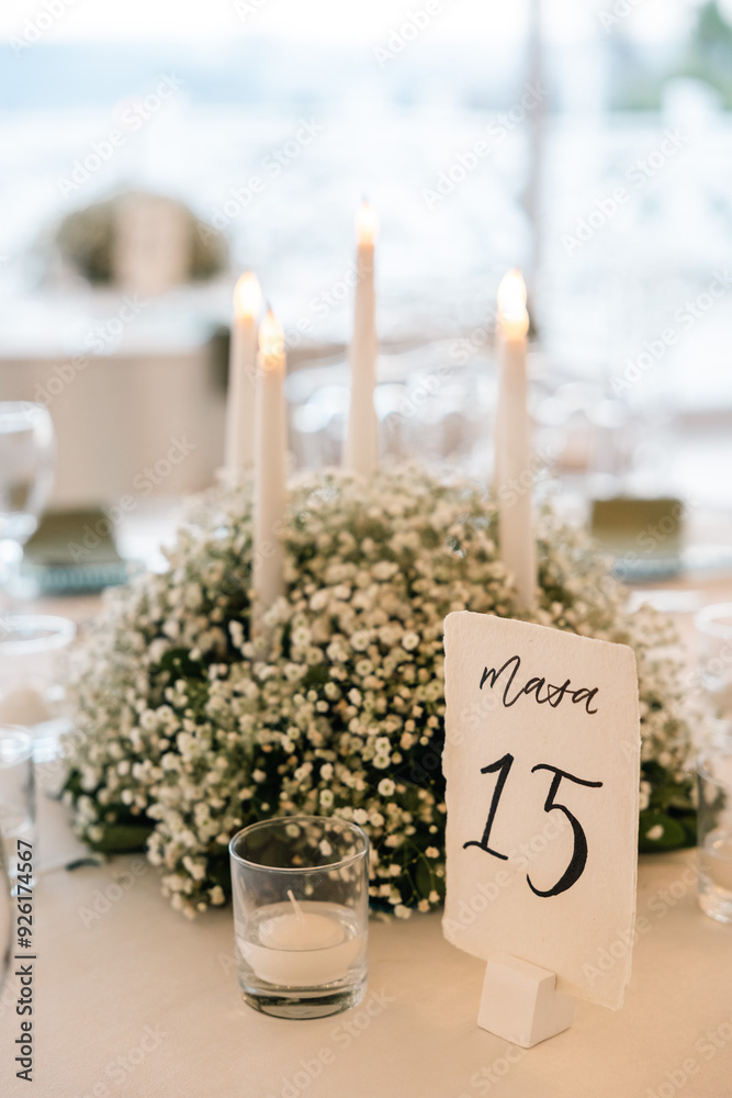 Luxury Wedding: Beautifully Decorated Venue with Floral Arrangements