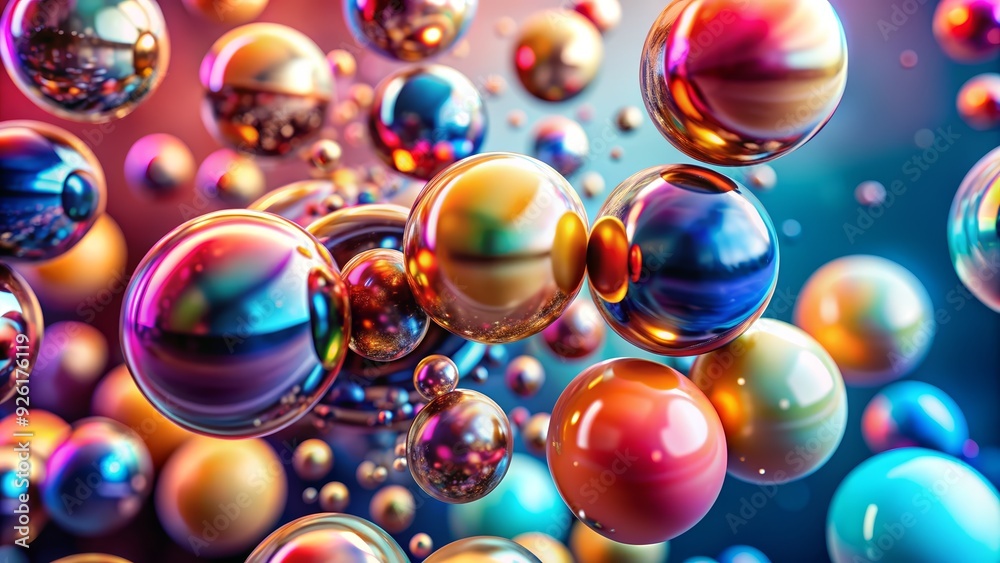 Abstract Sphere Background with Colorful Metallic Balls Abstract Sphere Background with Colorful Metallic Balls
