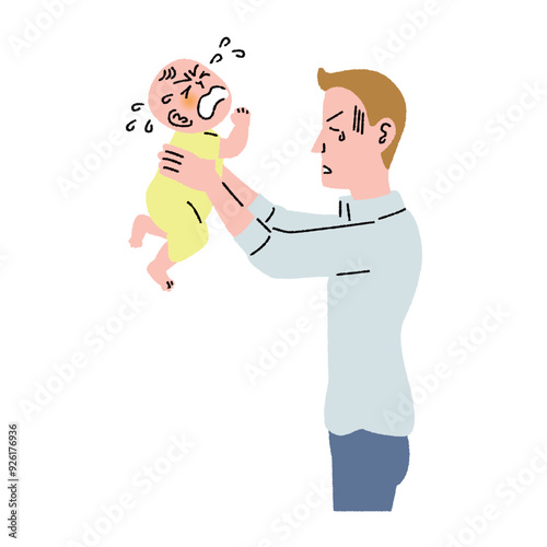 子育て_赤ちゃん_泣く_男性