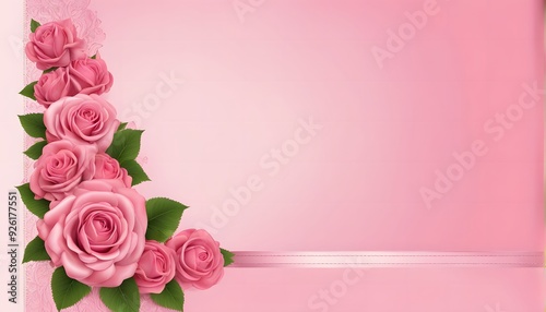Wallpaper Mural Pink background with some roses on the sides. Torontodigital.ca