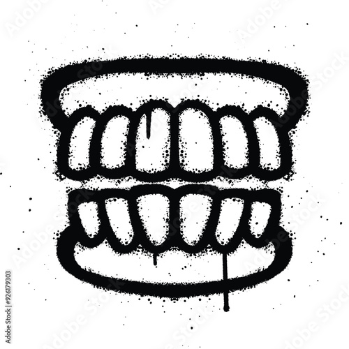 Graffiti spray dental isolated on white background
