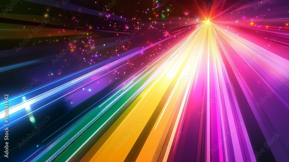 Dynamic Colorful Light Rays Creating an Abstract Spectrum Display Dynamic Colorful Light Rays Creating an Abstract Spectrum Display
