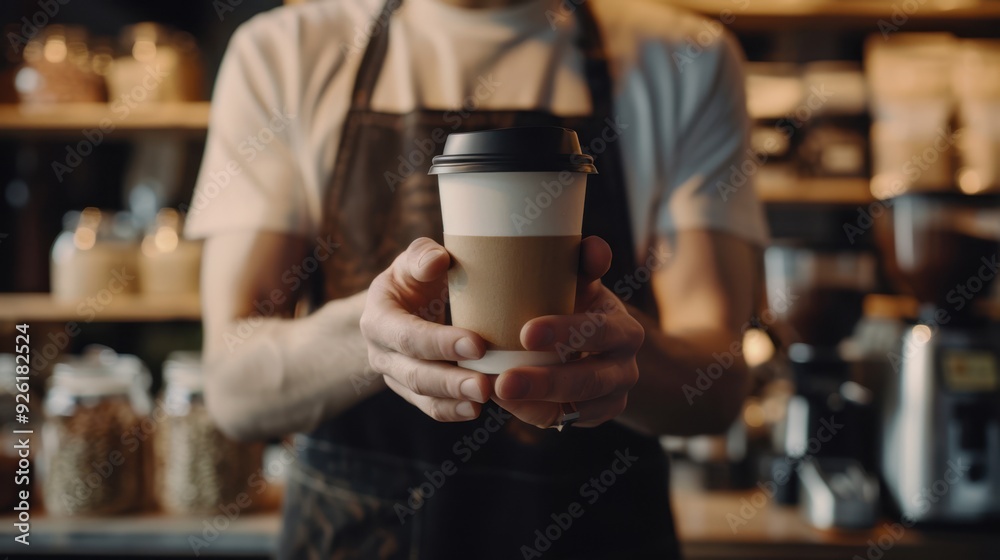 The Barista Holding Coffee Cup The Barista Holding Coffee Cup