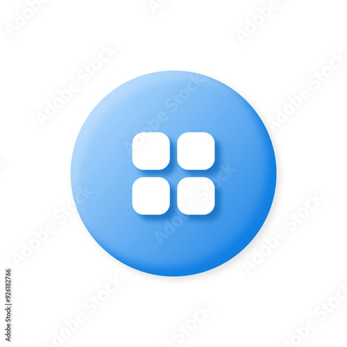 3d Menu button icon 