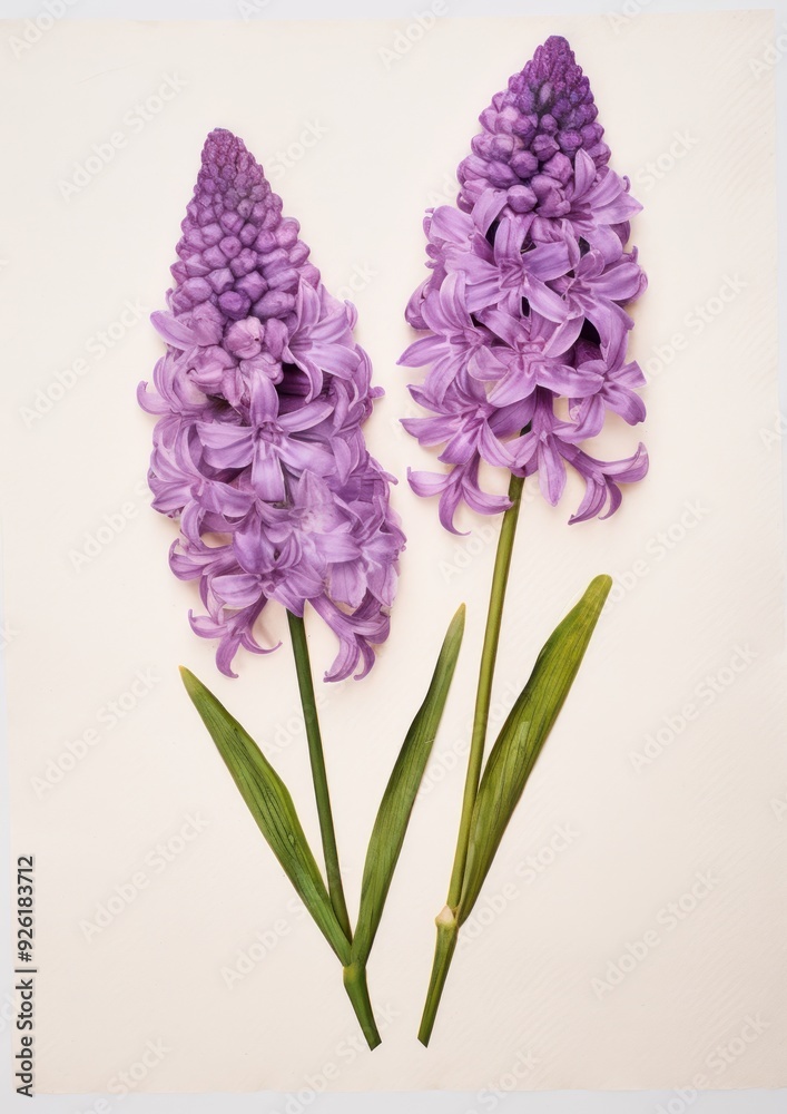Fototapeta premium Real Pressed a hyacinth flowers lavender purple petal.