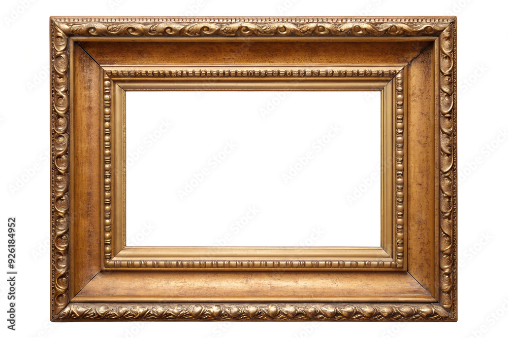 White mockup blank space. Antique Gold Brown Classic Old Vintage Wooden Frame Rectangle canvas isolated on white background. White mockup blank space. Antique Gold Brown Classic Old Vintage Wooden Frame Rectangle canvas isolated on white background.