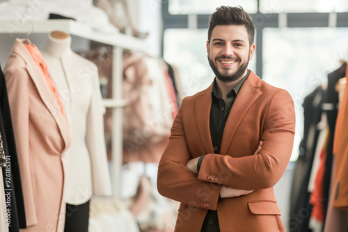 Portrait of a Talented Fashion Designer Embracing Style and Professionalism