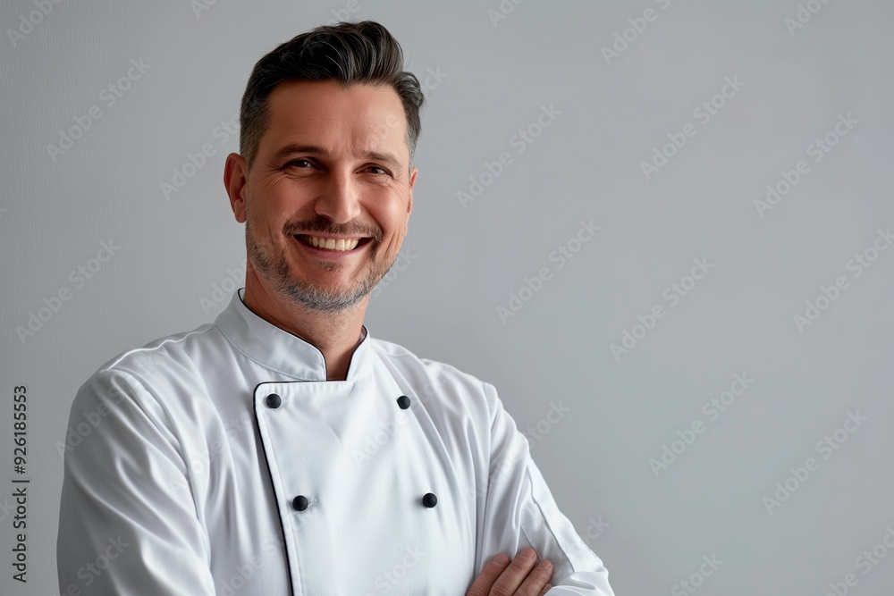 Smiling Chef in White Jacket - Professional Culinary Portrait Smiling Chef in White Jacket - Professional Culinary Portrait