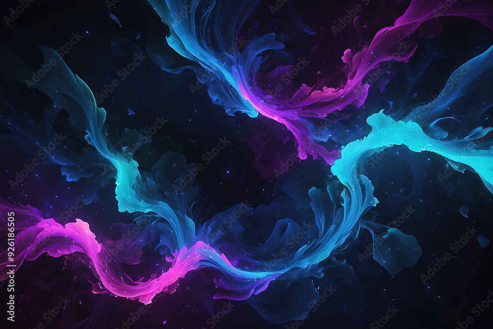 Dark Background With Blue, Pink, and Purple Swirls Dark Background With Blue, Pink, and Purple Swirls